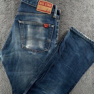 Big Star Denim Blue Jeans Men Urban 30x34 All Cotton 5420 Distressed Medium Wash